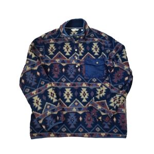Weatherproof Vintage Button Snap Southwest Fleece Pullover